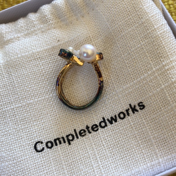 Completedworks CZ Stone Ring in Gold Pearl Crystal Medium - Picture 9 of 10